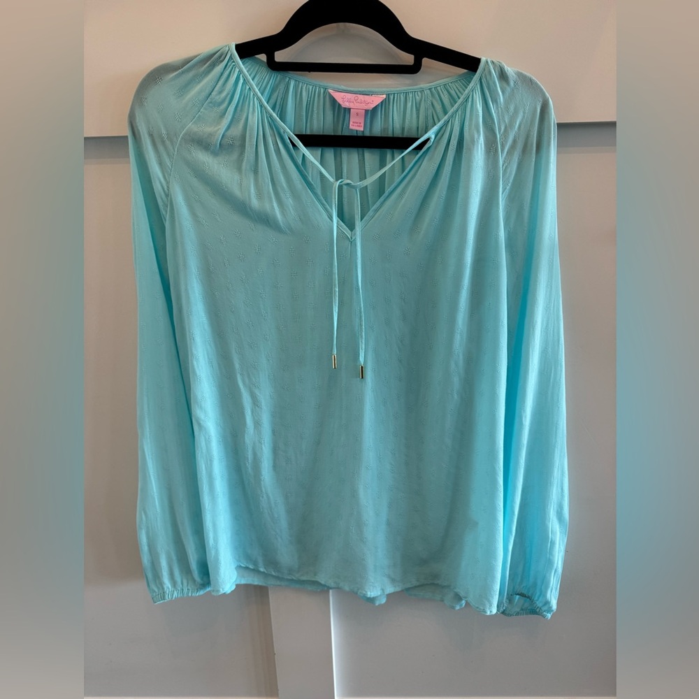 Lilly Pulitzer Willa Top- small light blue